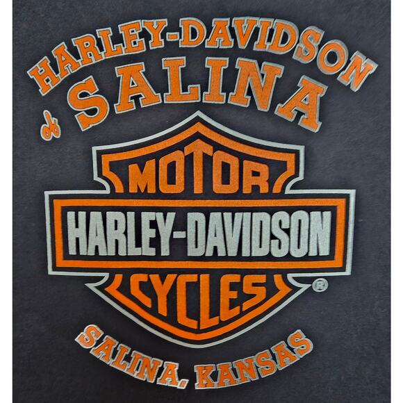 Harley Davidson Mens 4X Black T Shirt USA Salina Kansas 2003 Stars‎ Stripes - Picture 5 of 7